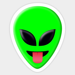 Alien Head Tongue Out Emoji Sticker